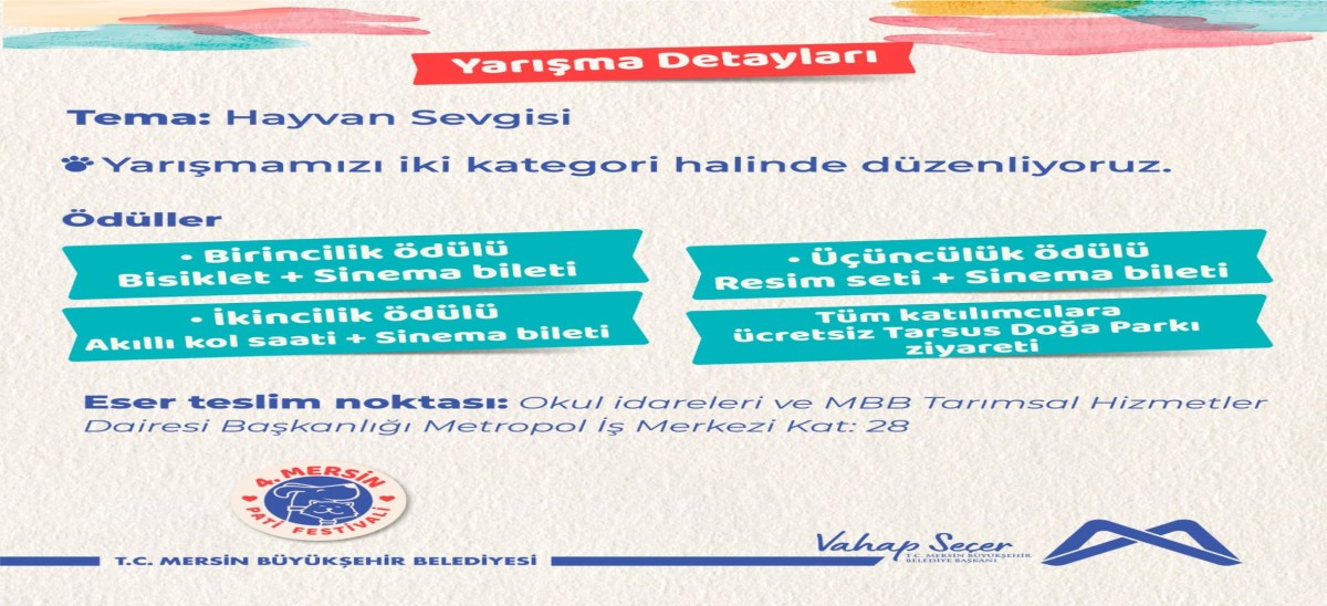 BÜYÜKŞEHİR, 4. PATİFEST’E ÖZEL RESİM YARIŞMASI DÜZENLİYOR