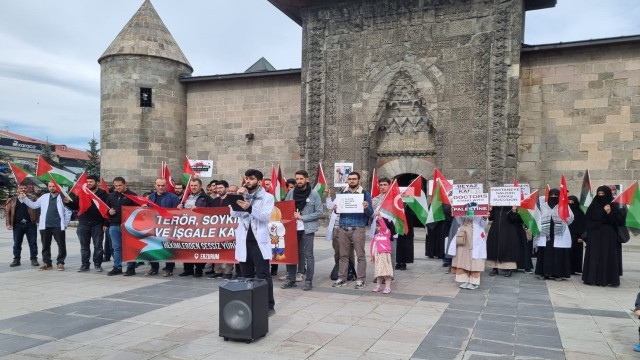 Erzurum’da Gazze için sessiz yürüyüş