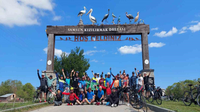 Kızılırmak Deltası’na bisiklet turu: 104 km pedal çevirdiler