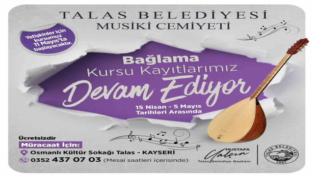 Talas Musiki Cemiyeti’nde bağlama kursu