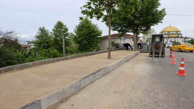 Vatan Caddesi’nde kaldırım çalışmaları tamamlanmak üzere