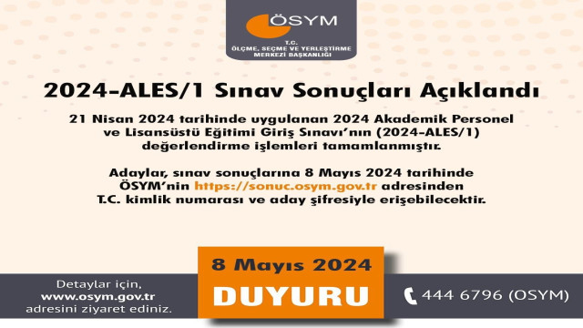 2024-ALES/1 sonuçları açıklandı