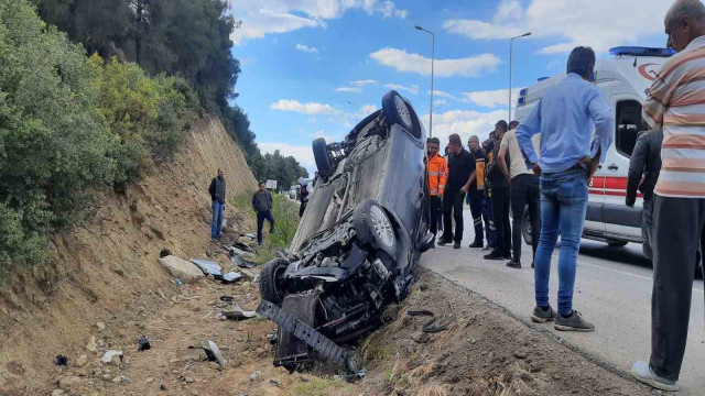 Burdur’da kontrolden çıkan otomobil şarampole devrildi: 1 yaralı