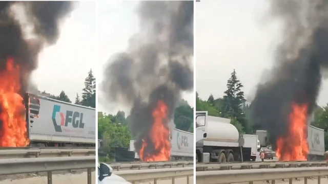 BURSA'DA TIR ALEVLERE TESLİM OLDU  