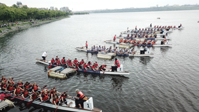 Küçükçekmece’de dragon boat yarışları