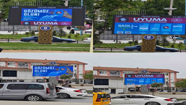 Kütahya’da elektronik billboardlarda “UYUMA” uygulaması tanıtım videosu