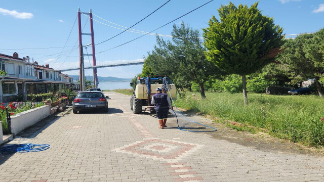 Lapseki’de kene ve haşere ilaçlama çalışmaları gerçekleştirildi