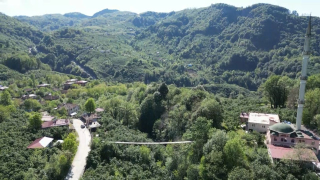 Mahallenin ihtiyaçları için inşa edilen asma köprü vatandaşların ilgi odağı oldu