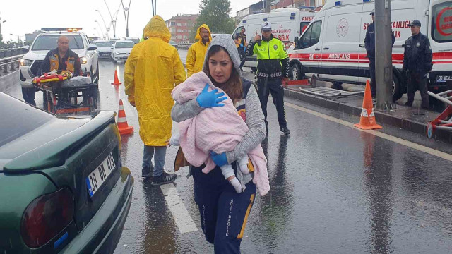 Yaralı bebeğe sağlık personelinden ”anne” şefkati