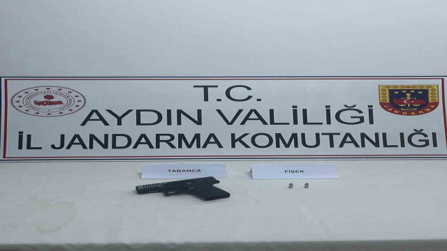 Aydın’da ruhsatsız tabanca ele geçirildi