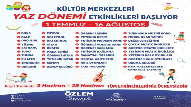 Büyükşehir’in yaz kurslarına kayıtlar devam ediyor