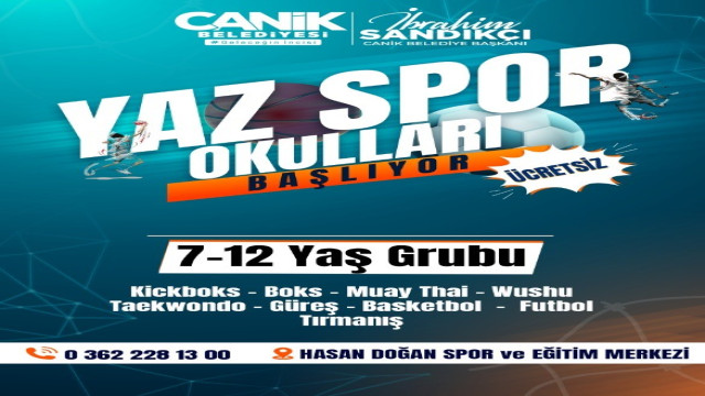 Canik Belediyesi Yaz Spor Okulları kayıtları başladı