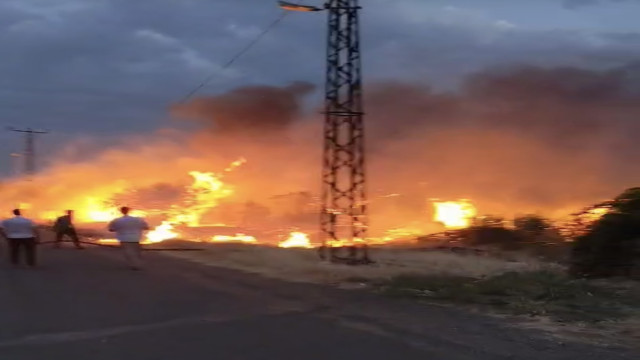 Mardin’de yangın güvenlik kamerasına anbean yansıdı