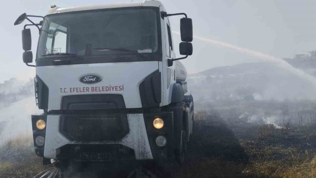 Otluk alan yangına Efeler Belediyesi’nden hızlı müdahale