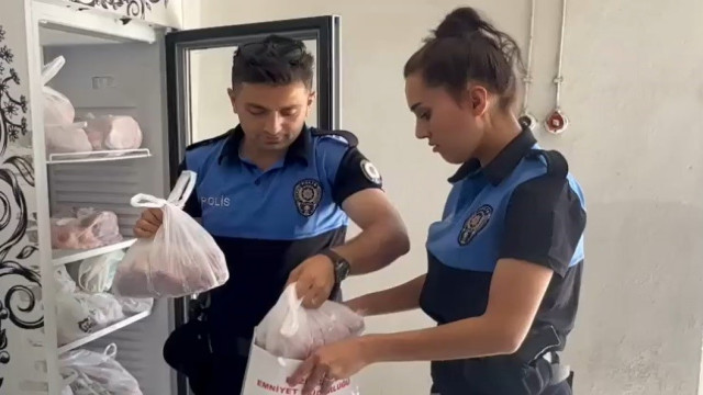 Polislerin kurban etleri, ihtiyaç sahibi ailelerle paylaşıldı