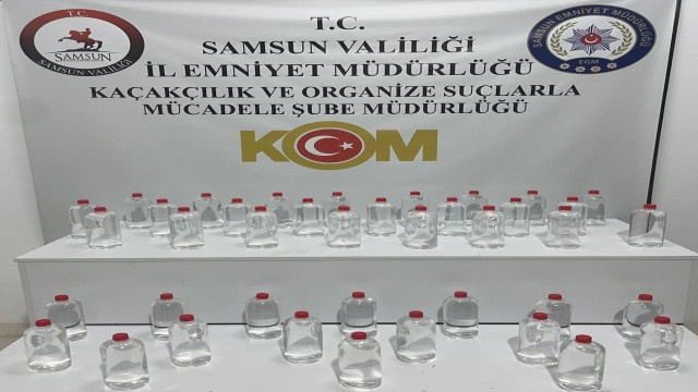 Samsun’da 40 litre etil alkol ele geçirildi