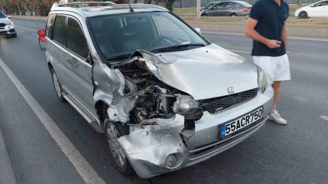 Samsun’da otomobil motosiklet ile çarpıştı: 1 yaralı