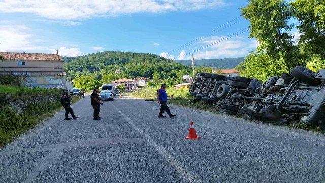 Sinop’ta LPG yüklü tanker yan yattı