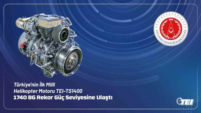 TEI-TS1400 motoru 1740 BG rekor güç seviyesine ulaştı