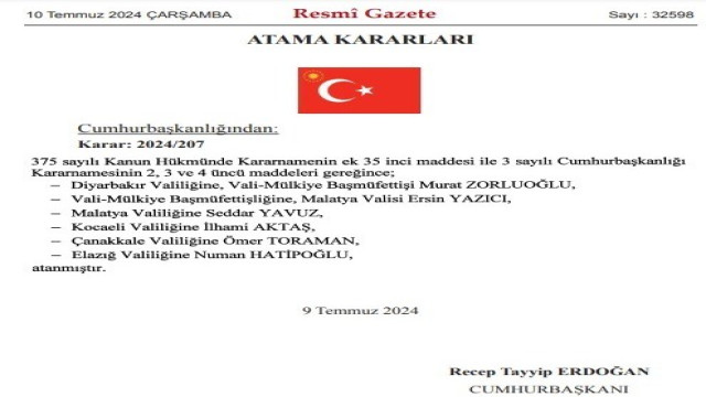 Diyarbakır Valisi Murat Zorluoğlu oldu