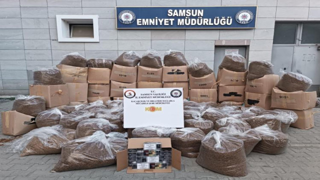 Samsun’da 1,2 ton kaçak tütün ve 10 bin sahte makaron ele geçirildi