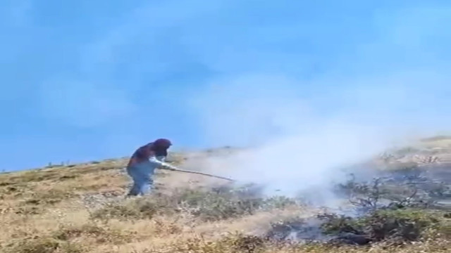 Bahçesaray’da makilik alan yandı