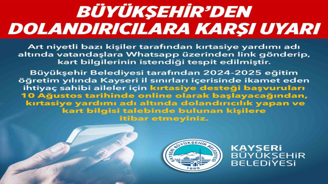 Büyükşehir’den ”dolandırıcılık” uyarısı