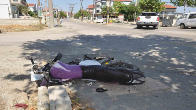 Keşan’da devrilen motosikletin sürücüsü yaralandı