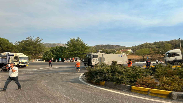 Orman yangını dolayısıyla Yatağan girişi trafiğe kapatıldı