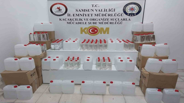 Samsun’da sahte içki yapımında kullanılan 1 ton etil alkol ele geçirildi