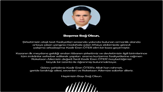 Sinop’ta ölen itfaiyeci, ROKETSAN çalışanı çıktı