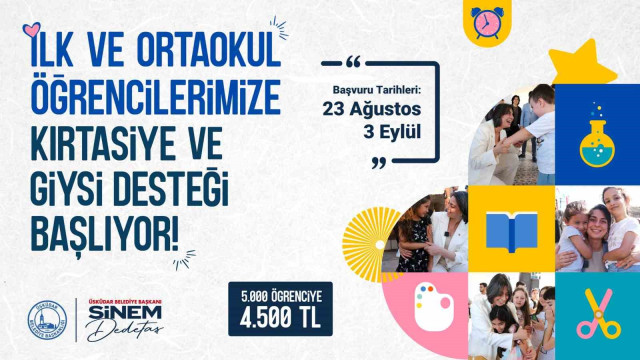 Üsküdar’da ilk ve orta öğretim öğrencilerine kırtasiye ve giyim desteği başlıyor