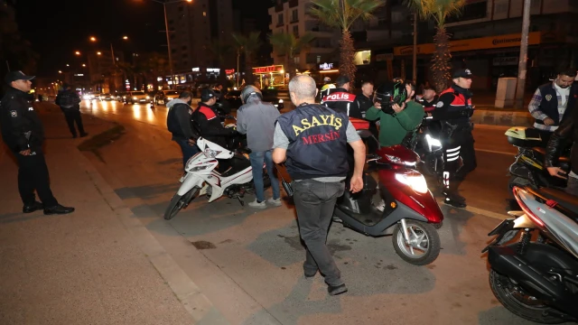  Mersin polisinden dron destekli denetim